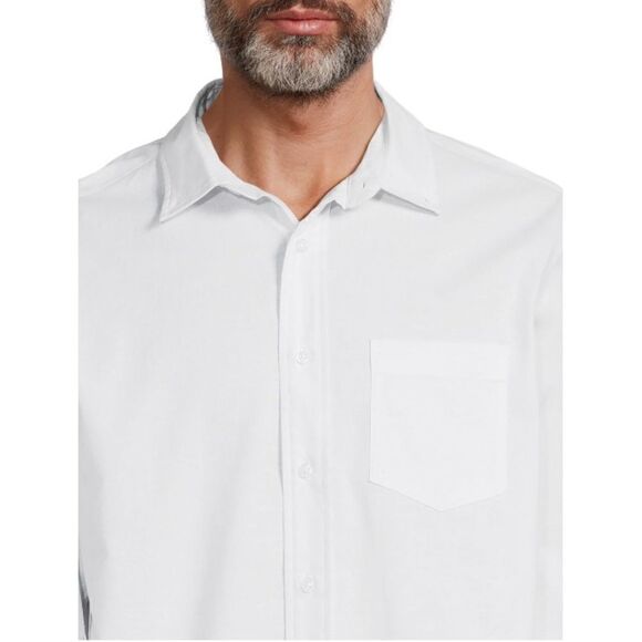 Men’s White Long Sleeve Poplin Button-Up Dress Shirt Size 3XL - Picture 6 of 7